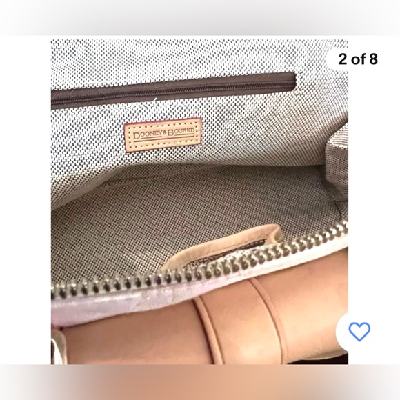 DOONEY & BOURKE Satchel  Leather & Canvas Denim DB Monogram Logo Handbag - Picture 5 of 16